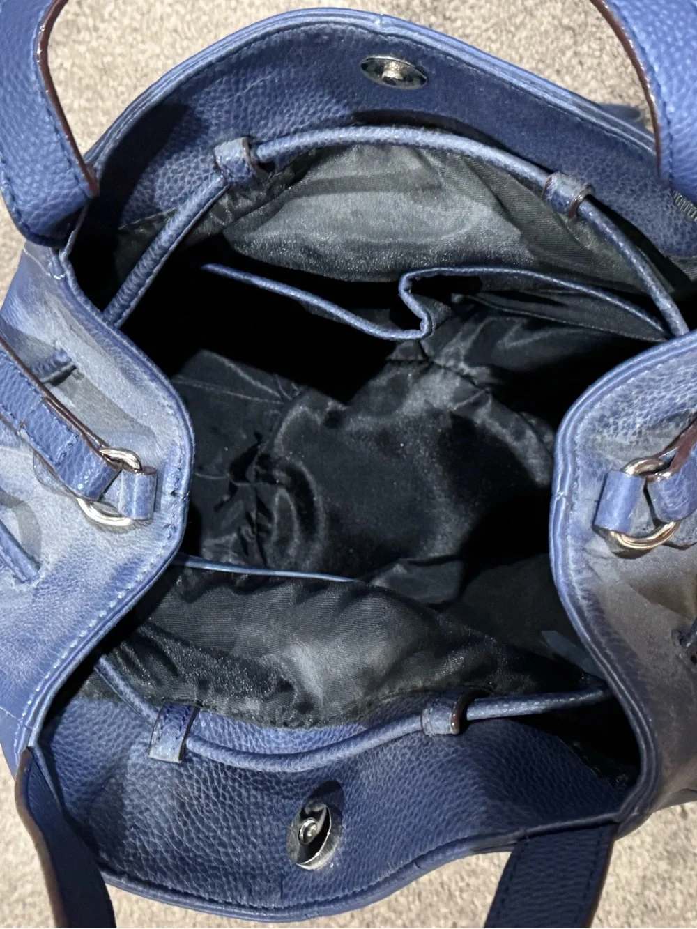 NWT Sanctuary “Laurel Canyon NS” Leather Purse Bucket Bag w/ Wallet - Indigo